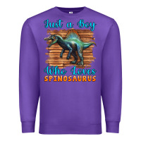 Purple just a boy who loves baby spinosaurus Premium Sweatshirt - Artiststas