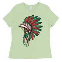 Matcha american flag indian headdress Ladies Tee - BarkalooDesign
