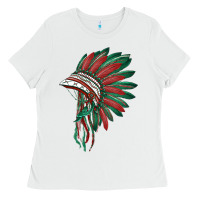 White american flag indian headdress Ladies Tee - BarkalooDesign
