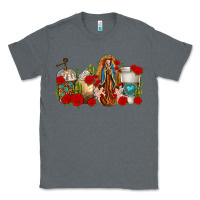 Charcoal Heather Lady of Guadalupe Coffee Cups Classic Tee - texasbilliewilder
