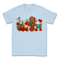 Dusty Blue Lady of Guadalupe Coffee Cups Classic Tee - texasbilliewilder