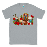 Heather Grey Lady of Guadalupe Coffee Cups Classic Tee - texasbilliewilder
