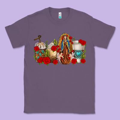 Lady Of Guadalupe Coffee Cups Classic Tee Designed By Texasbilliewilder