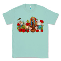 Seafoam Lady of Guadalupe Coffee Cups Classic Tee - texasbilliewilder