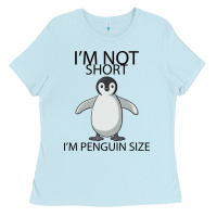 Baby Blue I'm Not Short I'm Penguin Size Ladies Tee - Bettercallsaul