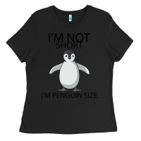 Black I'm Not Short I'm Penguin Size Ladies Tee - Bettercallsaul