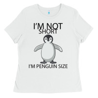 White I'm Not Short I'm Penguin Size Ladies Tee - Bettercallsaul