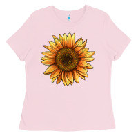 Bubblegum Pink sunflower Ladies Tee - BarkalooDesign