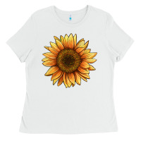 White sunflower Ladies Tee - BarkalooDesign
