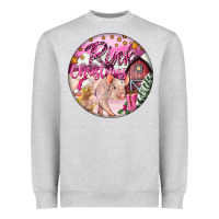 Heather Grey pink christmas pig Heavyweight Sweatshirt - FaDigitalArtStudio