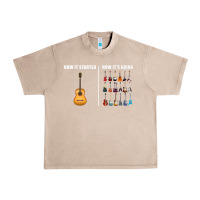 French Oak Guitars How it Started How It's Going Guitar Players Funny Urban Heavy Tee - minhPixels