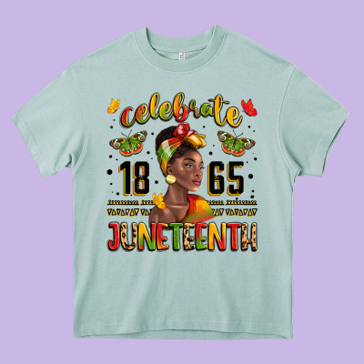 Celebrate 1865 Juneteenth With Black Woman Heavy Core Tee Designed By Lillyallendesigns