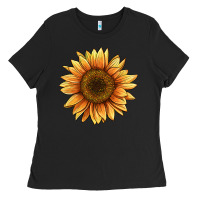 Black sunflower Ladies Tee - BarkalooDesign