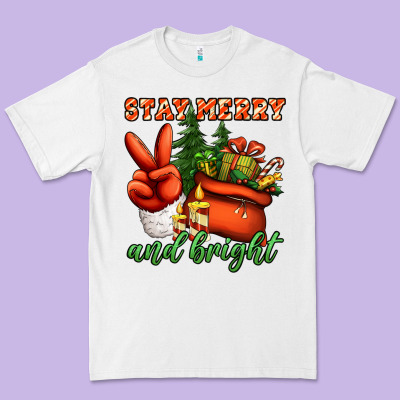 Stay Merry And Bright Peace Hand Premium Tee Designed By Jasminsmagicworld