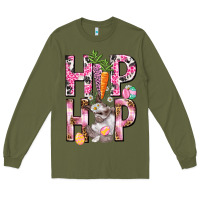 Army Green Hip hop Easter Girl Easter Day Long Sleeve Tee - HowdyJamesFarm