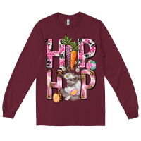 Burgundy Hip hop Easter Girl Easter Day Long Sleeve Tee - HowdyJamesFarm
