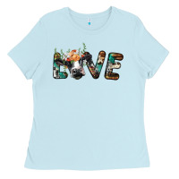 Baby Blue love with holstein cow Ladies Tee - BarkalooDesign