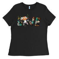 Black love with holstein cow Ladies Tee - BarkalooDesign