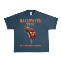 Midnight Navy Halloween 1978 Holiday Spooky Myers Pumpkin Haddonfield Urban Heavy Tee - minhPixels