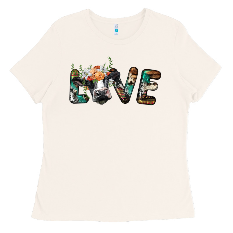 Love With Holstein Cow Ladies Tee by BarkalooDesign | Teevron