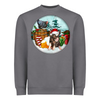 Storm Christmas Pig With Chicken Heavyweight Sweatshirt - FaDigitalArtStudio
