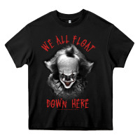 Black It Movie Pennywise We All Float Down Here Heavy Core Tee - minhPixels
