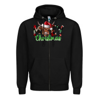 Black moey Christmas Zipper Hoodie - CowhideDigitalArt