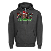 Charcoal Heather moey Christmas Zipper Hoodie - CowhideDigitalArt
