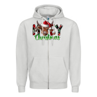 Dove Grey moey Christmas Zipper Hoodie - CowhideDigitalArt
