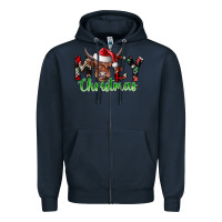 Navy moey Christmas Zipper Hoodie - CowhideDigitalArt