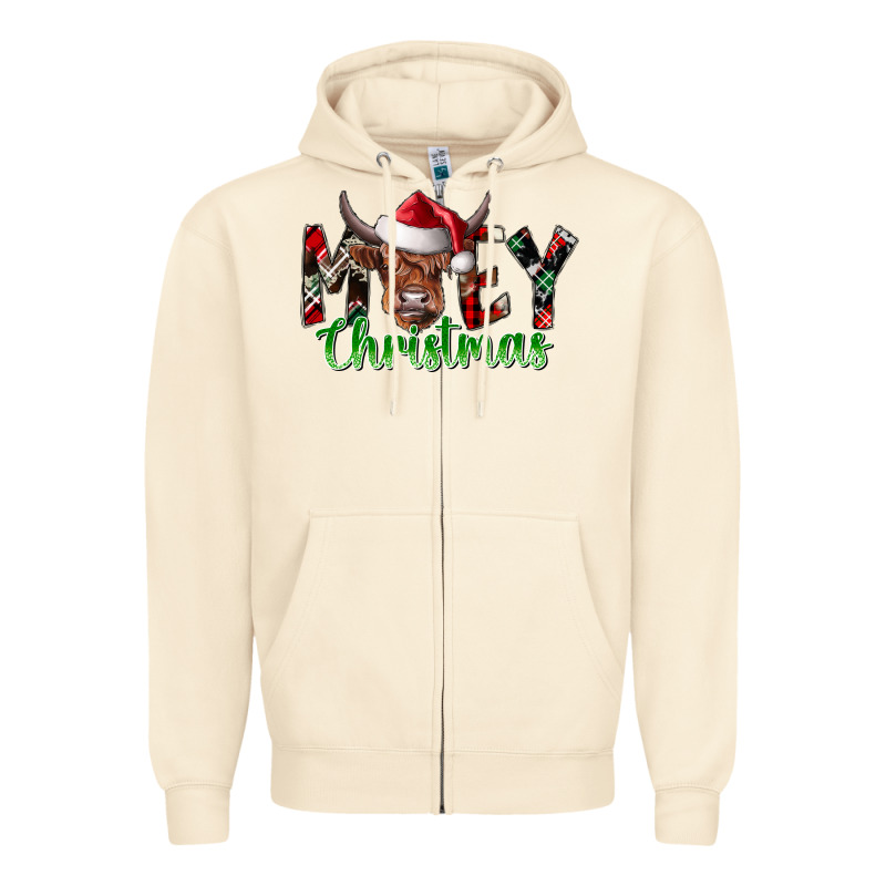 Moey Christmas Zipper Hoodie by CowhideDigitalArt | Teevron