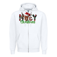 White moey Christmas Zipper Hoodie - CowhideDigitalArt