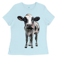 Baby Blue holstein cow Ladies Tee - BarkalooDesign