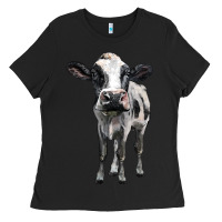Black holstein cow Ladies Tee - BarkalooDesign