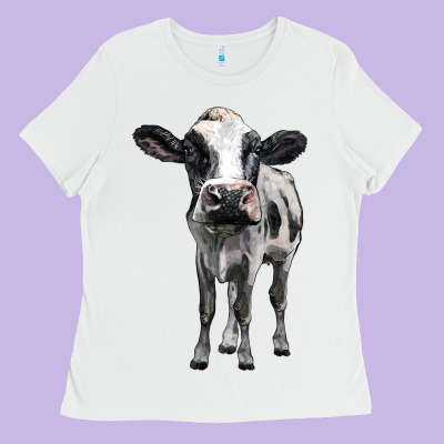 Holstein Cow Ladies Tee Designed By Barkaloodesign