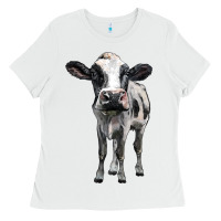 White holstein cow Ladies Tee - BarkalooDesign