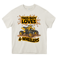 Cream Kids Atv Outfit 4 Wheeler Mudding Gift- Boys Four Wheeler Heavy Core Tee - minhPixels