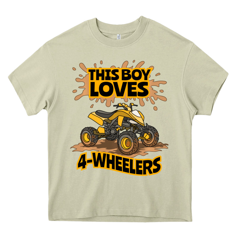 Kids Atv Outfit 4 Wheeler Mudding Gift- Boys Four Wheeler Heavy Core Tee by minhPixels | Teevron