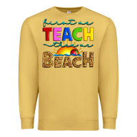 Antique Gold first we teach then we beach Premium Sweatshirt - Artiststas