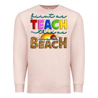 Pale Pink first we teach then we beach Premium Sweatshirt - Artiststas