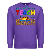 Purple first we teach then we beach Premium Sweatshirt - Artiststas