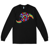 Black Rainbow sheep Long Sleeve Tee - CowGirlArtShop