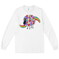 White Rainbow sheep Long Sleeve Tee - CowGirlArtShop