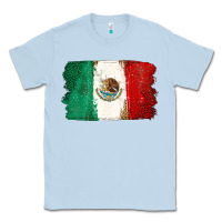 Dusty Blue Mexican Flag Classic Tee - texasbilliewilder