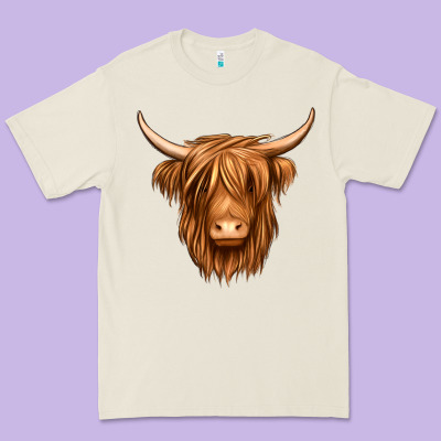 Long Haired Cow Premium Tee Designed By Jasminsmagicworld