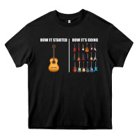 Black Guitars How it Started How It's Going Guitar Players Funny Heavy Core Tee - minhPixels