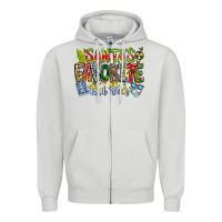Dove Grey Santa's Favorite Rad Tech Zipper Hoodie - CowhideDigitalArt