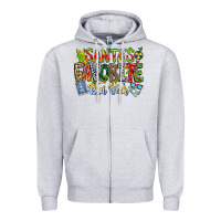 Heather Grey Santa's Favorite Rad Tech Zipper Hoodie - CowhideDigitalArt