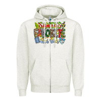 Oatmeal Heather Santa's Favorite Rad Tech Zipper Hoodie - CowhideDigitalArt