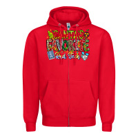 Red Santa's Favorite Rad Tech Zipper Hoodie - CowhideDigitalArt
